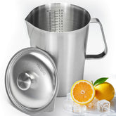 Leilifre jarra de acero inoxidable 70 oz con tapa para medir y verter con precisión.