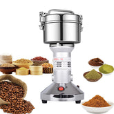 LEJIEYIN Molino de grano 150 g, vista de la tolva y molido rápido.
