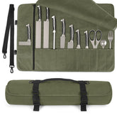 Lelezone bolsa enrollable de cuchillos para cocina, impermeable y resistente para transporte seguro