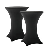 Mantel Lemict para mesa cóctel negro, vista general elegante para eventos.