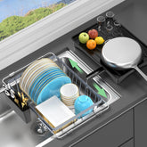 LEMIKKLE escurridor de platos extensible sobre fregadero para aprovechar al máximo el espacio.