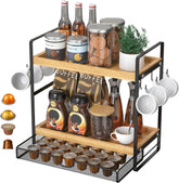 LEMIKKLE estantería de café de dos niveles para cápsulas, organización rápida.