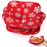 LemonRoad cobertor para tazon microondas con copos de nieve, manejo seguro de tazones calientes