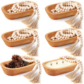 LemonRoad cuenco de masa de madera, conjunto de 12 piezas para centros de mesa rústicos.
