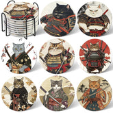 LemonRoad posavasos gatos ninja cerámicos de 4 pulgadas para proteger superficies