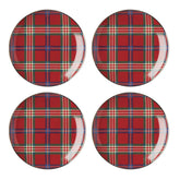 Lenox 896528: plato tartán rojo con borde 24K, ideal para cena navideña.