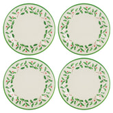 Platos Lenox Holiday 4 piezas, vista frontal, ideales para cenas festivas.