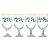 Vaso helado Lenox Holiday con borde dorado, ideal para bebidas frías.