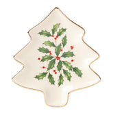 Lenox plato árbol navideño marfil, ideal para servir porciones festivas.