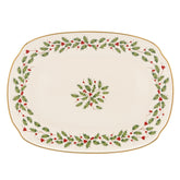 Lenox plato de servir ovalado marfil, ideal para presentar aperitivos con elegancia.