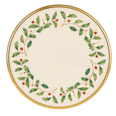Plato Lenox ensalada Navidad dorado para cenas elegantes.