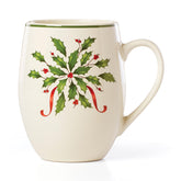 Taza Lenox Cocoa navidad con acebo en el lateral, ideal para ceremonias festivas