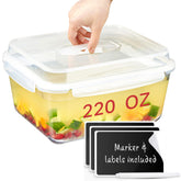 Le'raze contenedor de vidrio de 6500 ml con tapa hermética para almacenamiento seguro