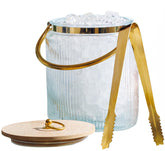 Le'raze cubo de hielo de cristal con estrias, 3 L, para fiestas.