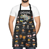 LEVLO mapa de Ucrania en el delantal para proteger la ropa al cocinar.
