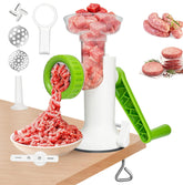 LHS molinillo manual de carne con base estable y abrazadera para uso seguro.