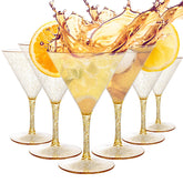 Vaso de martini Liacere dorado de plástico, ligero y elegante para fiestas