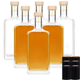 Liengoron botellas-vidrio-8oz con cierre-cork, ideales para licores y bebidas.