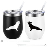 Lifecapido con silueta de bulldog frances en taza termo, ideal para regalo.