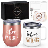 Taza Lifecapido 12oz Antes de Pacientes para café caliente durante turnos largos.
