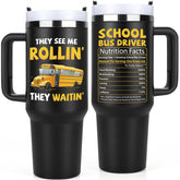 Taza Lifecapido 40oz con tarjeta de saludo, ideal para agradecer al conductor.