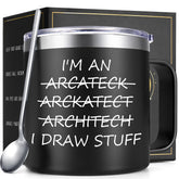 Taza Lifecapido aislada 14oz para arquitectos, mantiene caliente o fría por más tiempo.