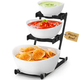Lifewit set de tres tazones con base de metal, ideal para aperitivos.