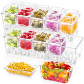 Lifewit Condimento Caddy: cinco contenedores transparentes para organización y servicio de aperitivos.