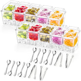 Porta-condimentos Lifewit con hielo, manteniendo frescura por horas y aspecto claro.