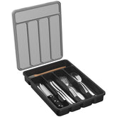 Lifewit organizador de cubiertos con tapa transparente, almacenamiento limpio y visualización rápida.