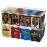 Lifewit organizador de té apilable, vista frontal para acceso rápido.