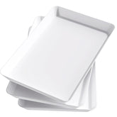 Conjunto Lifewit de tres bandejas rectangulares blancas para buffet.