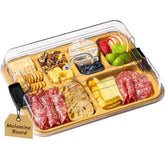 Lifewit tabla de charcutería de melamina con 6 compartimentos para servir variedad.