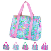 Bolsa de almuerzo Lilly Pulitzer en azul, ideal para llevar comida con estilo.