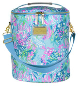Lilly Pulitzer bolsa isotérmica de playa Azul-Verde mantiene bebidas frías en la arena.