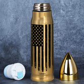 Limima vaso térmico con bandera estadounidense negra, ideal para orgullo patriótico