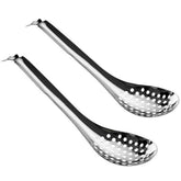 LINALL Cucharas de esferificación, juego de dos, acero inoxidable con acabado espejo.
