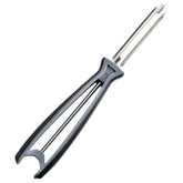 Pelador Linden Sweden, mango ergonómico gris, para un agarre cómodo y seguro.