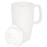 Linkidea: taza cerámica 20oz con tapa deslizable para evitar derrames.