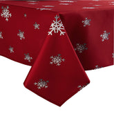 Mantel Linnovo Navidad gradiente con copos de nieve para mesa festiva