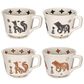Taza LINVIA con diseño zorro y oso para café matutino