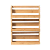 Estante de bambú Lipper International frontal, ideal para organizar especias en la cocina.