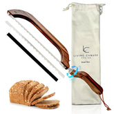 Living Canvas Design cuchillo arco para pan con mango de madera para cortes suaves
