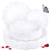 LIYH platos blancos de plástico, inquebrantables para cenas al aire libre