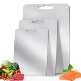 LNWQSQR tabla de corte titanio doble caras, ideal para carne y vegetales sin contaminar sabores.
