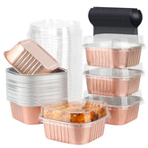 Moldes mini pasteles LNYZQUS con tapas, porciones de 10 oz.