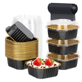 LNYZQUS moldes mini tartas 10oz con tapa, porciones individuales fáciles de servir.
