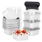 Ramequines LNYZQUS 10 oz con tapas, porciones individuales para postres.
