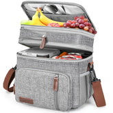 LOKASS fiambrera termica expandible 16L gris para almuerzo, mantiene la comida caliente.