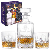LORD'S ROCKS decantador Crown Royal con logotipo, diseño elegante para la mesa